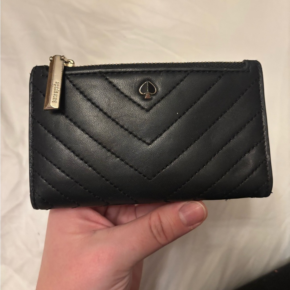Leather Black Quilted Wallet - Picture 3 of 6